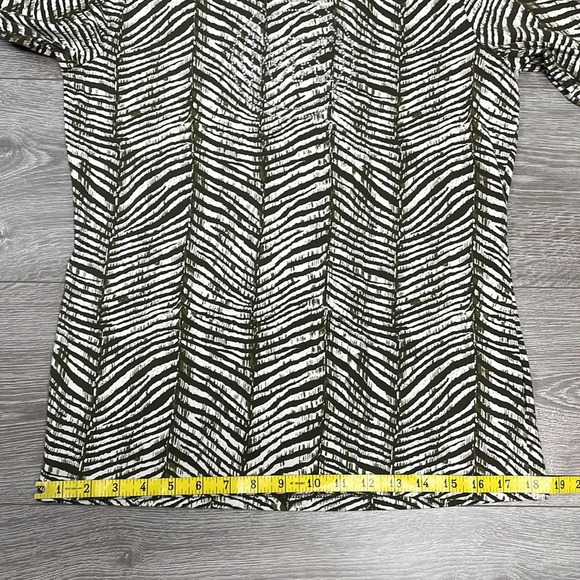 NWT MICHAEL Michael Kors Long Sleeve Zebra Print Bling Logo Top M - Picture 10 of 16